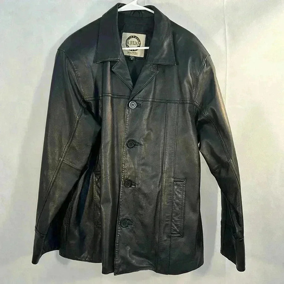 M. Julian Wilsons Vintage Mens Leather Jacket Black Size Medium - Picture 1 of 8